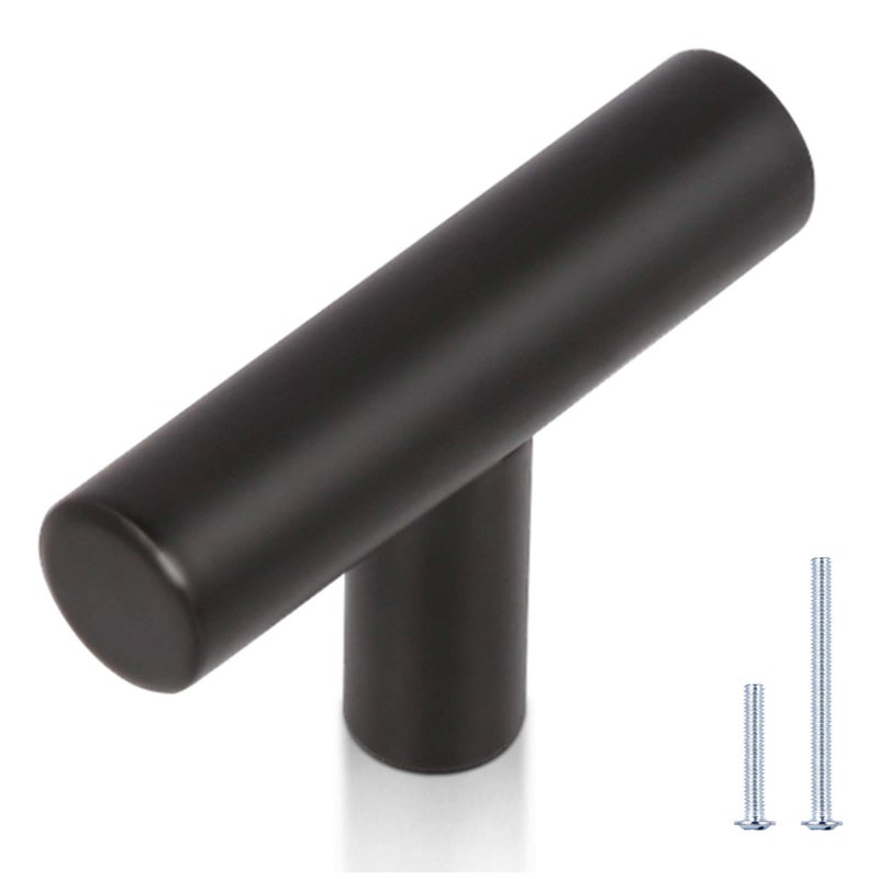 KNOBWELL 20 Pack Single Hole 2" Black Cabinet Knobs and Pulls, Drawer Knobs, Dresser Knob for Kitchen and Bathroom - Image 1